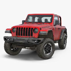JEEP Wrangler JK Rubicon Sport Dirty Rigged 3D Model 3D model
